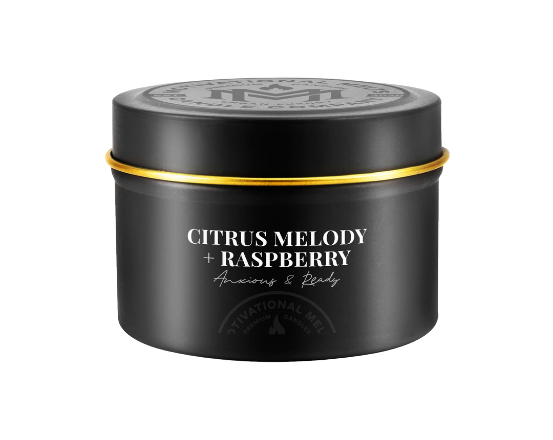 Anxious &amp; Ready- Citrus Melody &amp; Raspberry Soy Candle