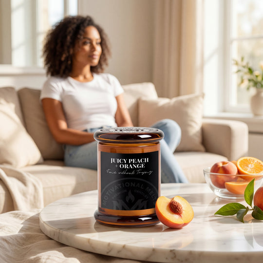 Fine Without Trying- Juicy Peach &amp; Orange Soy Candle