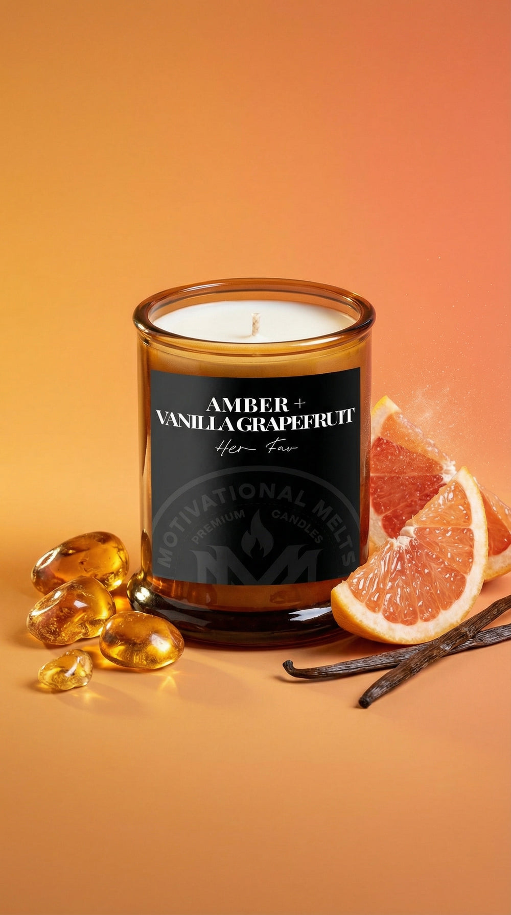 Her Favorite- Amber & Vanilla Grapefruit Soy Candle