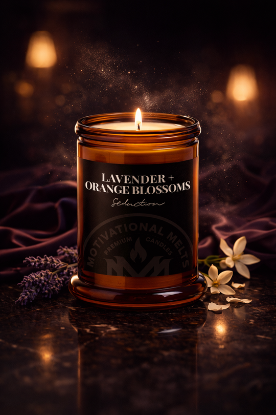 Seduction- Lavender &amp; Orange Blossoms Soy Candle
