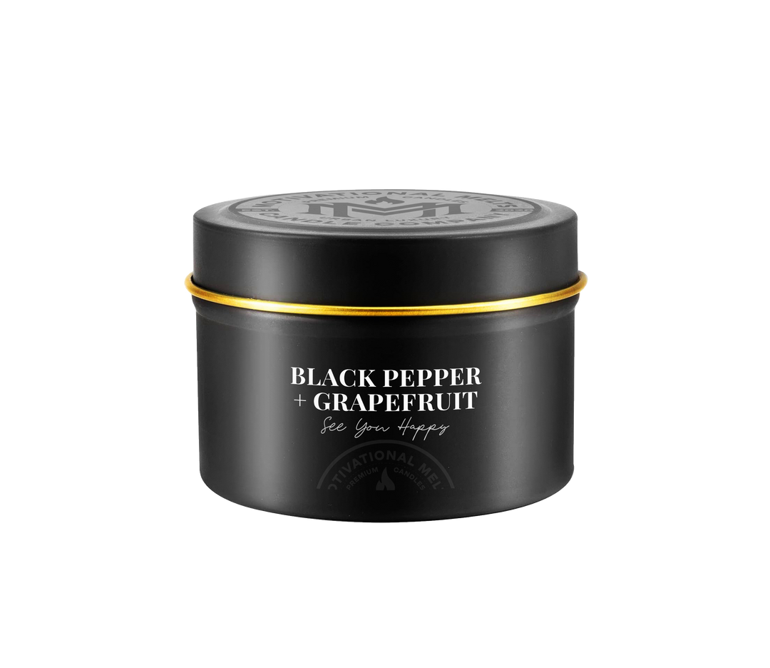 See You Happy- Black Pepper &amp; Grapefruit Soy Candle