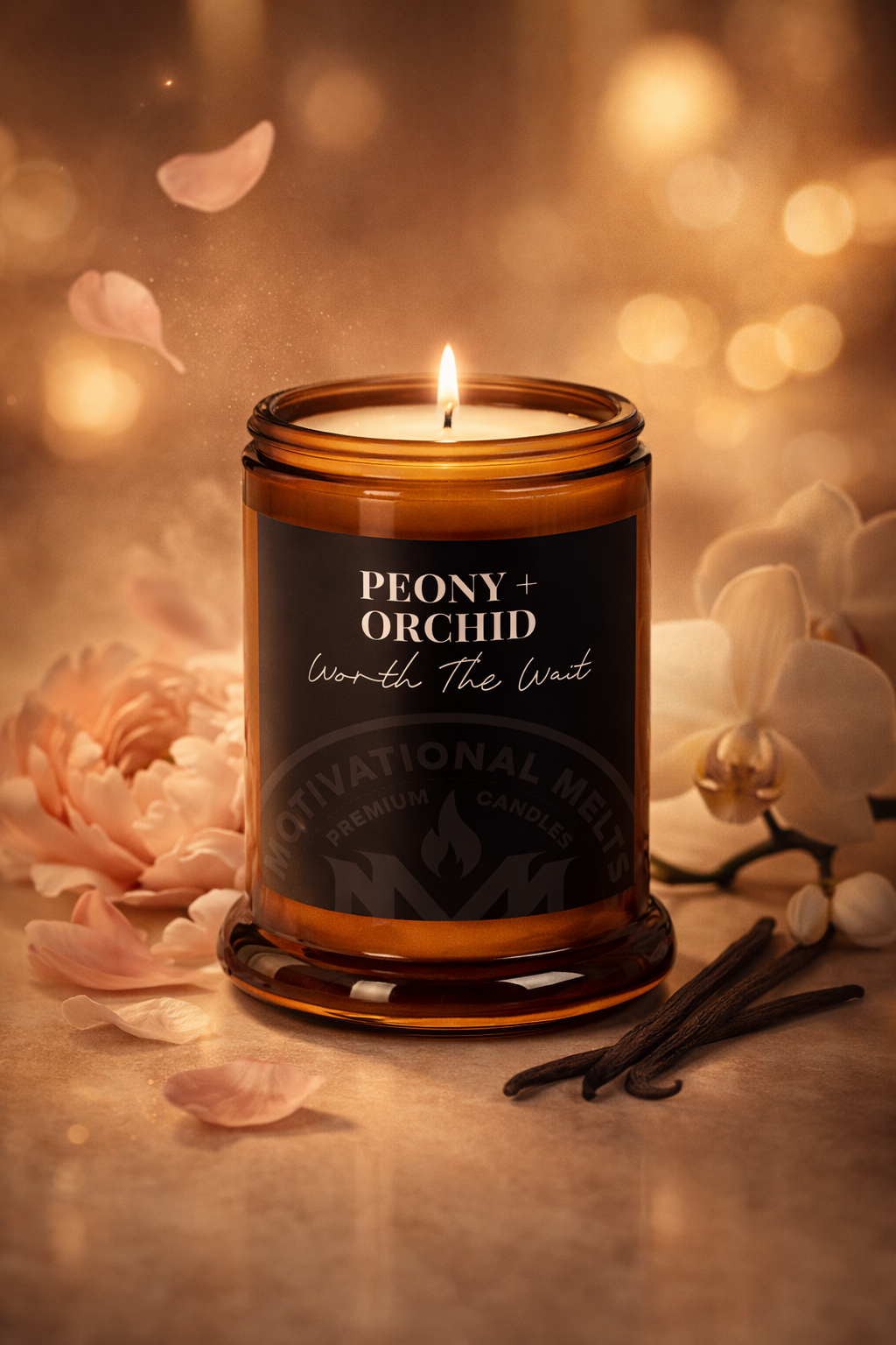 Worth The Wait- Peony &amp; Orchid Soy Candle